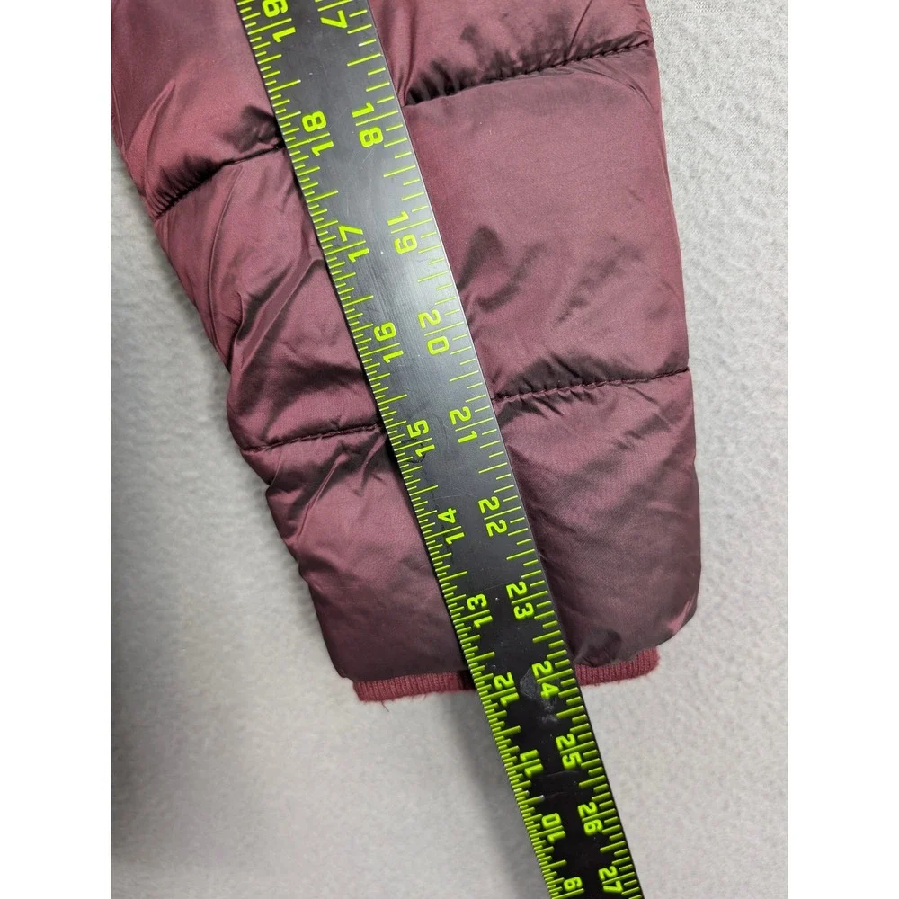 Abercrombie Kids Girls Puffer Coat Hooded Faux Fur Trim Maroon Size 15/16 Winter